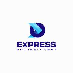 Wall Mural - fast express o initial logo designs concept vector, express arrow logo designs symbol