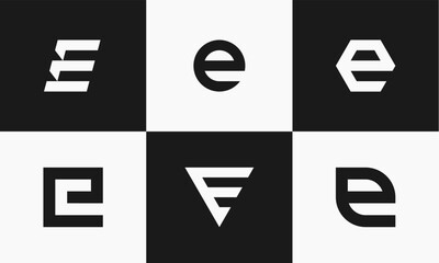 Wall Mural - Initial letter E Logo Design Inspiration. With a Set of Business Company