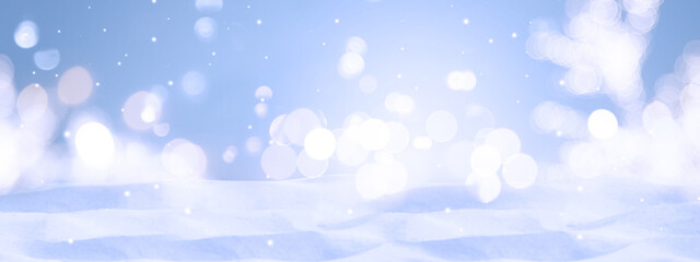 Wall Mural - winter christmas scenic background with copy space.