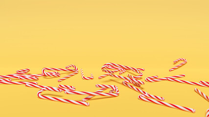 Wall Mural - Merry Christmas loading concept with candy cane. 3d illustration
