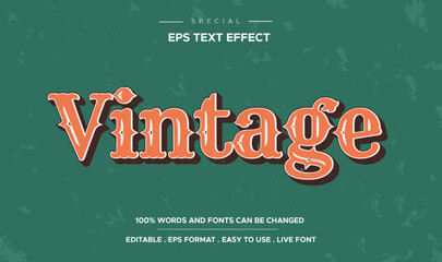 Wall Mural - Vintage editable text effect template