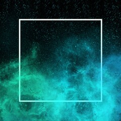 Abstract frame with glow.In the style of space and planets.Template,wallpaper,background with planet and space.Beautiful frame 