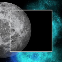 Wall Mural - abstract frame with glow.in the style of space and planets.template,wallpaper,background with planet