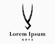 Set Icon Horn Antler Goat Ivory Oryx Head Animal Style Luxury Elegant Symbol Brand Design Vector 