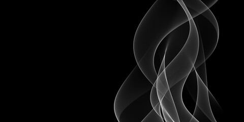 Leinwandbilder -  Abstract Black And White Wave Design
