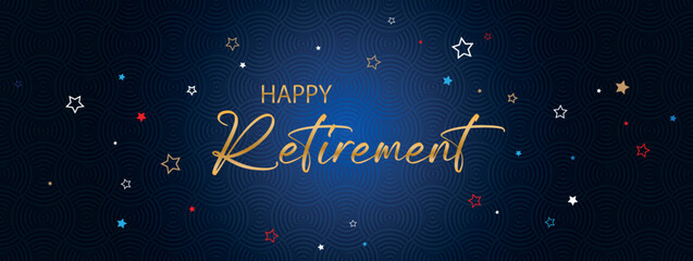 Wall Mural - happy retirement card on white background	