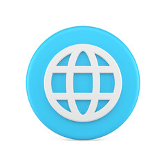 Poster - Grid planet global web service blue circle button internet connection communication 3d icon