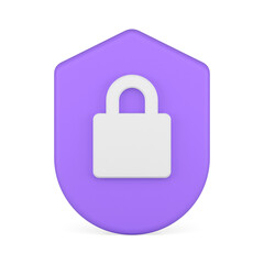 Poster - Security shield with lock cyberspace antivirus protection button 3d icon