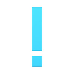 Poster - Important alert notification blue exclamation mark general attention danger point 3d icon