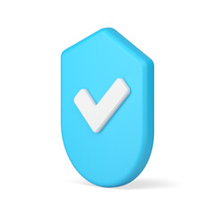 Poster - Checkmark in shield approved identity data cyberspace protection 3d icon