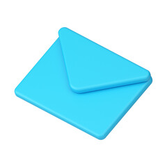 Poster - Blue closed 3d envelope. Realistic unread letter