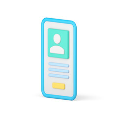 Poster - Social network profile user interface with avatar and information isometric 3d icon