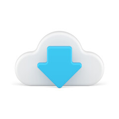Poster - Downloading digital backup cloud arrow folder data exchanging computer connection 3d icon