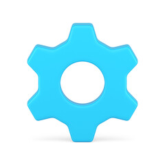 Poster - Blue cogwheel gearwheel mechanical gear industrial brainstorming factory machinery 3d icon