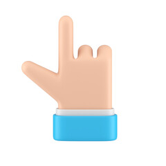 Poster - Businessman hand forefinger pointer advertising touch screen swipe gesture 3d icon