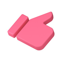 Poster - Pink thumb up cool like gesture good acceptance internet social media reaction 3d icon