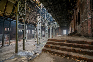  Old abandoned historic Art Nouveau factory power plant in Eastern Europe Szombierki