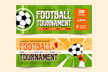 Football tournament sport event banner design template simple and elegant design