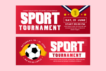 Football tournament sport event banner design template simple and elegant design