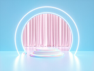 Aufkleber - Luxury background with a podium stage for product display. 3d rendering.