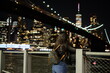 A woman traveller in Brooklyn Bridge