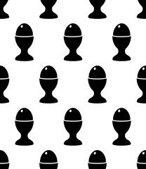 Wall Mural - Egg Cup Icon Seamless Pattern, Egg Holder, Egg Server, Egg Stand