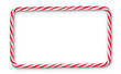 Candy cane, christmas frame. Cut out, without background