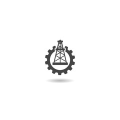 Poster - Oil rig mining icon with shadow