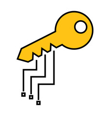 Poster - Digital Key Icon. Symbol of an electronic key. Vector.