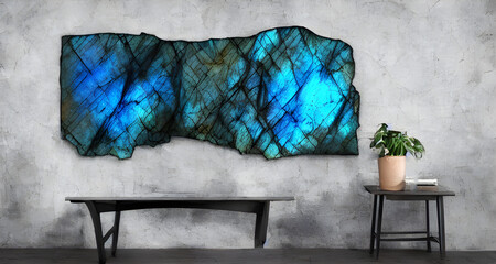 Ai Digital Illustration Labradorite Living Room