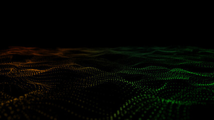 Aufkleber - Global connections of particles in the technological sphere. Sphere of digital connections. Abstract detail technology in a networked world. 3d rendering.