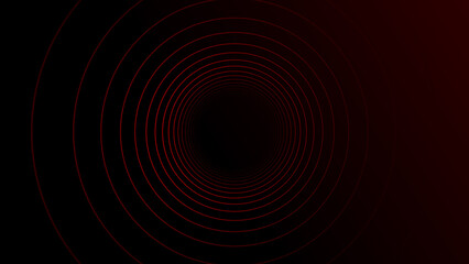 Poster - Absorption tunnel on a black background. Hypnotic abstract illusion. Abstract 3d portal. 3d rendering.
