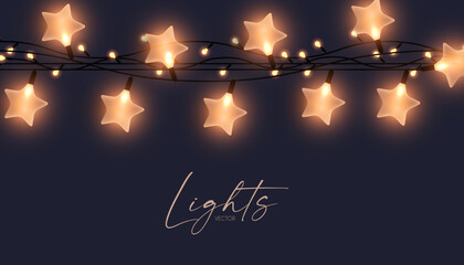 Wall Mural - soft light garland background with blur effect. christmas lights