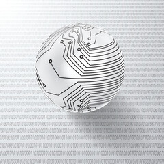 Fototapete - tech modern retro futuristic background .Vector design composition with various technology elements . Abstract contemporary art
