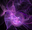 © Yuliia - bright abstract background of glowing weaves of purple lines on a dark background, design, illustration