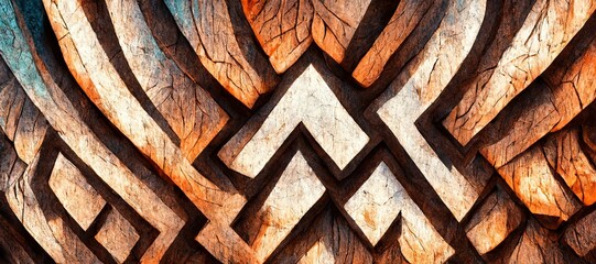 Wall Mural - Tribal pattern. African ethnic pattern style. Generative AI