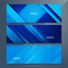 Modern blue gradient abstract vector long wide banner background. Design for poster, template on web, backdrop, banner, brochure, website, flyer, landing page, presentation, and webinar