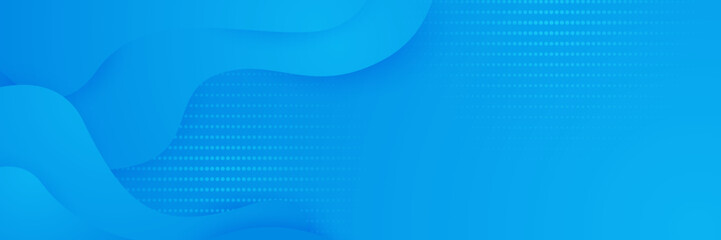 Poster - Modern blue gradient abstract vector long wide banner background. Design for poster, template on web, backdrop, banner, brochure, website, flyer, landing page, presentation, and webinar