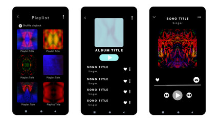 Display application charts for the most popular songs. Music playlist Template with white background