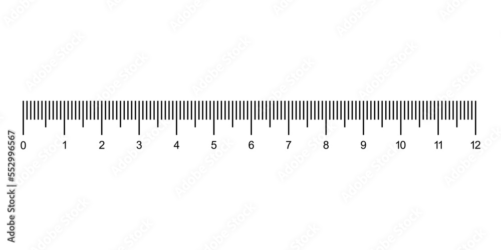 Ruler is isolated on white. 12-inch Measuring tool png. Stock ...
