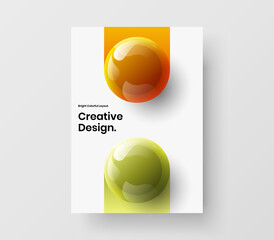 Wall Mural - abstract realistic spheres company identity concept. vivid catalog cover vector design template.