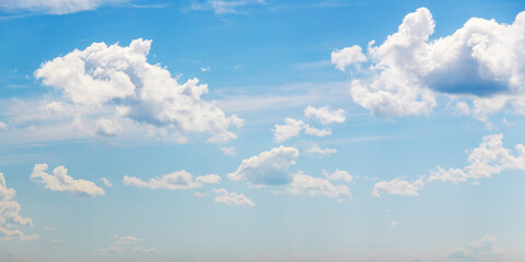 Wall Mural - blue sky with white cumulus clouds on a sunny day