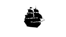 Galleon Black Pearl Pirate Ship Silhouette