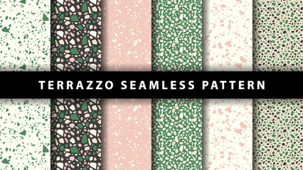 Wall Mural - set of terrazzo seamless patterns. terrazzo floor pattern. terrazzo seamless pattern. collection of 