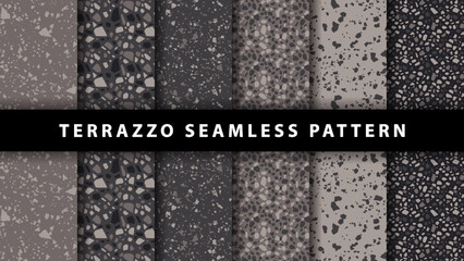 Wall Mural - set of terrazzo seamless patterns. terrazzo floor pattern. terrazzo seamless pattern. collection of 