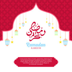 Wall Mural - ramadan kareem post social media colorful design