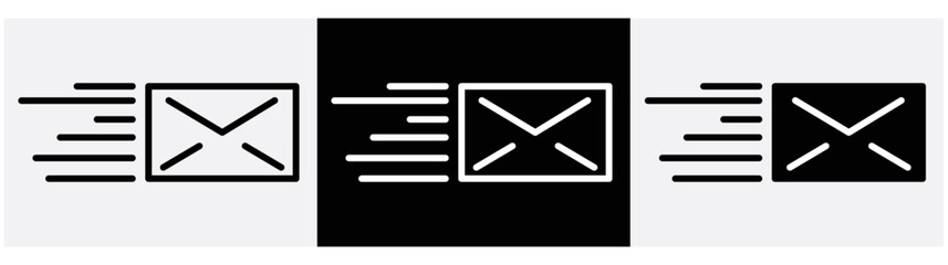 message on the way icon set. style sign symbol for app and web, vector illustration