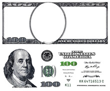 U.S. 100 Dollar Banknote. Elements For Design Purpose