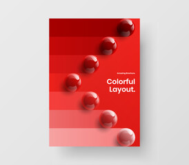 Wall Mural - vivid postcard design vector layout. fresh 3d balls company brochure template.