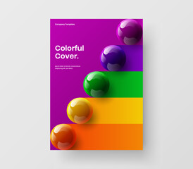 Wall Mural - premium 3d balls booklet concept. vivid postcard vector design layout.